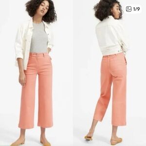 Everlane Coral Cropped Wide Leg Pants